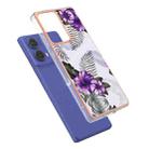 For Motorola Moto G85 Electroplating IMD TPU Phone Case(Purple Flower) - 3