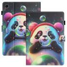 For Samsung Galaxy Tab A9+ Coloured Drawing Stitching Smart PU Tablet Case with Sleep / Wake-up Function(Panda) - 1