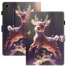 For Samsung Galaxy Tab A9+ Coloured Drawing Stitching Smart PU Tablet Case with Sleep / Wake-up Function(Deer) - 1