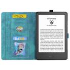 For Amazon Kindle Paperwhite 12th 2024 Cartoon Sakura Cat Embossed Leather Tablet Case(Green) - 3