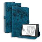 For Amazon Kindle Paperwhite 12th 2024 Cartoon Sakura Cat Embossed Leather Tablet Case(Blue) - 1