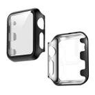 For Apple Watch Series 3 & 2 & 1 38mm Electroplated PC Case + Tempered Film Integrated Protective Cover(Black) - 1