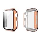 For Apple Watch Series 5 & 4 40mm Electroplated PC Case + Tempered Film Integrated Protective Cover(Rose Gold) - 1