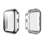 For Apple Watch Series 5 & 4 44mm Electroplated PC Case + Tempered Film Integrated Protective Cover(Silver) - 1