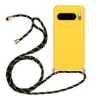 For Google Pixel 8 Pro Wheat Straw Material + TPU Protective Case with Lanyard(Yellow) - 1