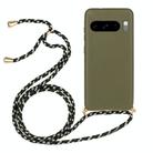 For Google Pixel 8 Pro Wheat Straw Material + TPU Protective Case with Lanyard(Army Green) - 1