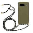 For Google Pixel 8 Wheat Straw Material + TPU Protective Case with Lanyard(Army Green) - 1