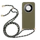 For Huawei Mate 60 Wheat Straw Material + TPU Protective Case with Lanyard(Army Green) - 1