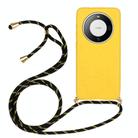 For Huawei Mate 60 Pro Wheat Straw Material + TPU Protective Case with Lanyard(Yellow) - 1