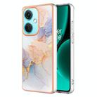 For OnePlus Nord CE3 Electroplating IMD TPU Phone Case(White Marble) - 1