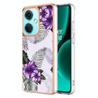 For OnePlus Nord CE3 Electroplating IMD TPU Phone Case(Purple Flower) - 1