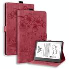 For Amazon Kindle Scribe 10.2 2022 Cartoon Sakura Cat Embossed Smart Leather Tablet Case(Red) - 1