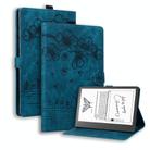 For Amazon Kindle Scribe 10.2 2022 Cartoon Sakura Cat Embossed Smart Leather Tablet Case(Blue) - 1