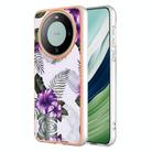 For Huawei Mate 60 Electroplating IMD TPU Phone Case(Purple Flower) - 1