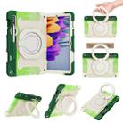 For Samsung Galaxy Tab S9 Armor Portable Rotating Ring Holder Silicone Tablet Case(Colorful Green) - 1