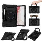 For Samsung Galaxy Tab S9+ Armor Portable Rotating Ring Holder Silicone Tablet Case(Black) - 1