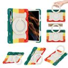 For Samsung Galaxy Tab S9 Ultra Armor Portable Rotating Ring Holder Silicone Tablet Case(Colorful Red) - 1