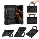 For Samsung Galaxy Tab S9 Ultra Armor Portable Rotating Ring Holder Silicone Tablet Case(Black) - 1