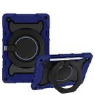 For Samsung Galaxy Tab A9+ Armor Portable Rotating Ring Holder Silicone Tablet Case(Navy Blue) - 1