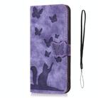 For iPhone 13 mini Butterfly Cat Embossing Flip Leather Phone Case(Purple) - 2