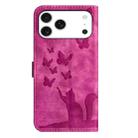 For iPhone 17 Pro Max Butterfly Cat Embossing Flip Leather Phone Case(Pink) - 3