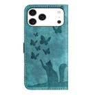 For iPhone 17 Pro Max Butterfly Cat Embossing Flip Leather Phone Case(Wathet) - 3