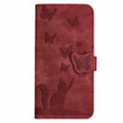 For iPhone 17 Butterfly Cat Embossing Flip Leather Phone Case(Red) - 2