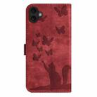 For iPhone 17 Butterfly Cat Embossing Flip Leather Phone Case(Red) - 3