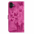 For iPhone 17 Butterfly Cat Embossing Flip Leather Phone Case(Pink) - 3