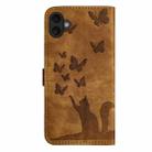 For iPhone 17 Butterfly Cat Embossing Flip Leather Phone Case(Brown) - 3