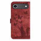 For iPhone 17 Air Butterfly Cat Embossing Flip Leather Phone Case(Red) - 3