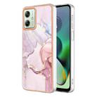 For Motorola Moto G54 Electroplating Marble Dual-side IMD Phone Case(Rose Gold 005) - 1