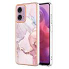 For Motorola Moto G24 4G / G04 4G Electroplating Marble Dual-side IMD Phone Case(Rose Gold 005) - 1