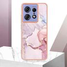 For Motorola Edge 50 Pro Electroplating Marble Dual-side IMD Phone Case(Rose Gold 005) - 2