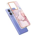 For Motorola Edge 50 Pro Electroplating Marble Dual-side IMD Phone Case(Rose Gold 005) - 3