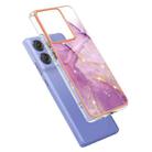 For Motorola Edge 50 Pro Electroplating Marble Dual-side IMD Phone Case(Purple 001) - 3