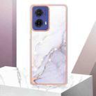 For Motorola Moto G85 Electroplating Marble Dual-side IMD Phone Case(White 006) - 2