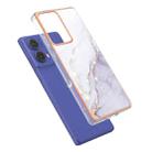 For Motorola Moto G85 Electroplating Marble Dual-side IMD Phone Case(White 006) - 3