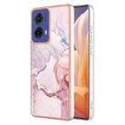 For Motorola Moto G85 Electroplating Marble Dual-side IMD Phone Case(Rose Gold 005) - 1