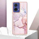 For Motorola Moto G85 Electroplating Marble Dual-side IMD Phone Case(Rose Gold 005) - 2