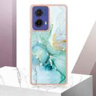 For Motorola Moto G85 Electroplating Marble Dual-side IMD Phone Case(Green 003) - 2