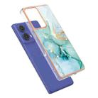 For Motorola Moto G85 Electroplating Marble Dual-side IMD Phone Case(Green 003) - 3