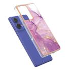 For Motorola Moto G85 Electroplating Marble Dual-side IMD Phone Case(Purple 001) - 3