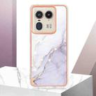 For Motorola Edge 50 Ultra Electroplating Marble Dual-side IMD Phone Case(White 006) - 2