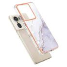 For Motorola Edge 50 Ultra Electroplating Marble Dual-side IMD Phone Case(White 006) - 3