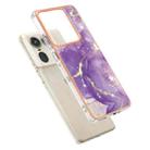 For Motorola Edge 50 Ultra Electroplating Marble Dual-side IMD Phone Case(Purple 002) - 3