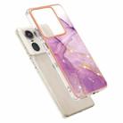 For Motorola Edge 50 Ultra Electroplating Marble Dual-side IMD Phone Case(Purple 001) - 3