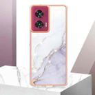 For Motorola Edge 50 Fusion Electroplating Marble Dual-side IMD Phone Case(White 006) - 2