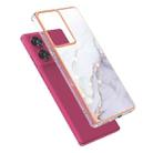 For Motorola Edge 50 Fusion Electroplating Marble Dual-side IMD Phone Case(White 006) - 3