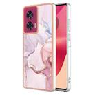 For Motorola Edge 50 Fusion Electroplating Marble Dual-side IMD Phone Case(Rose Gold 005) - 1